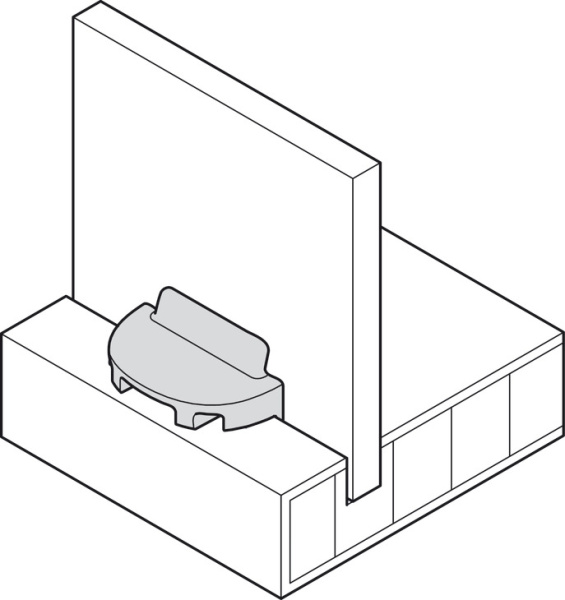 Фиксатор задней стенки, пластмасса, серый